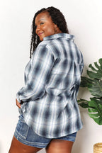Mandy Women's Plaid Dropped-Shoulder Shirt - Whispering Desires Shoppe