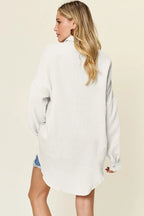Double Take Textured Cotton Button-Up Shirt - Whispering Desires Shoppe