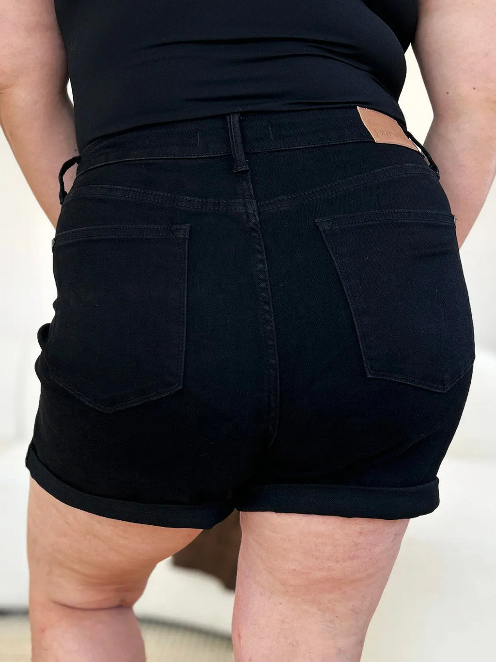 Judy Blue High Waist Tummy Control Cuffed Denim Shorts - Whispering Desires Shoppe
