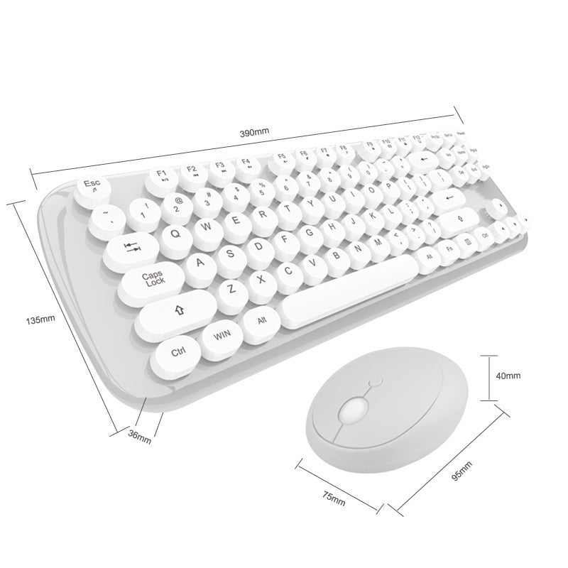 Wireless Keyboard And Mouse Set Girls Color Retro - Whispering Desires Shoppe