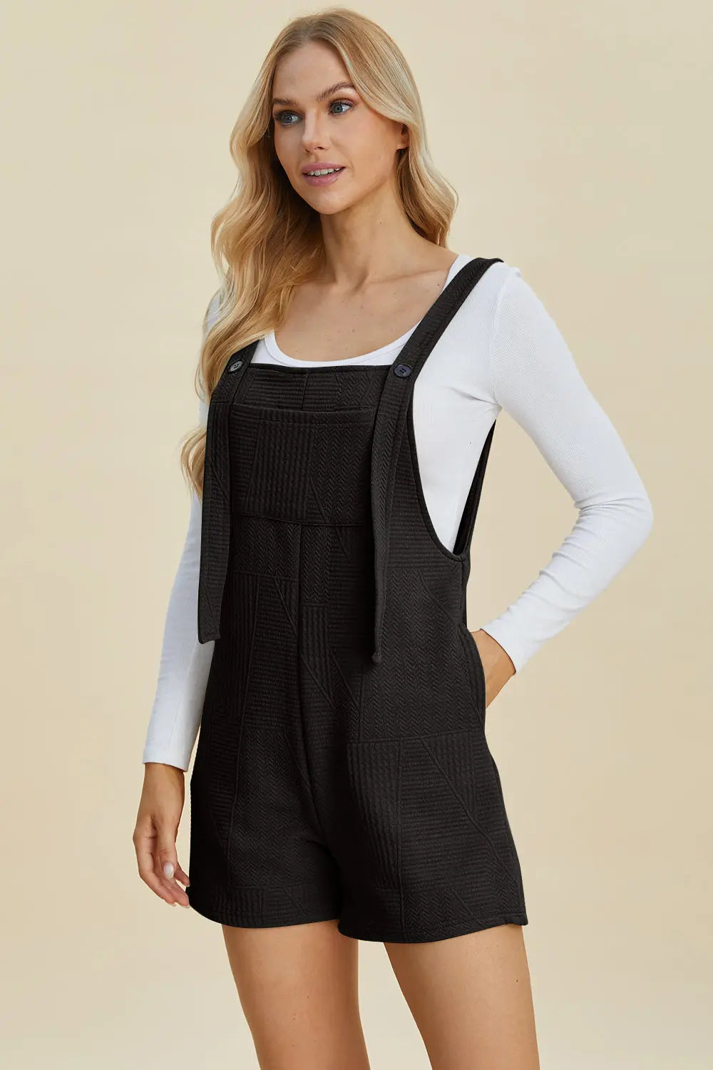 Double Take Full-Size Textured Sleeveless Romper - Whispering Desires Shoppe