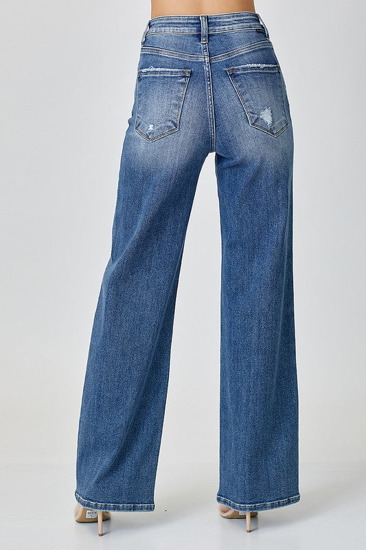 RISEN High Waist Jeans with Pockets - Whispering Desires Shoppe