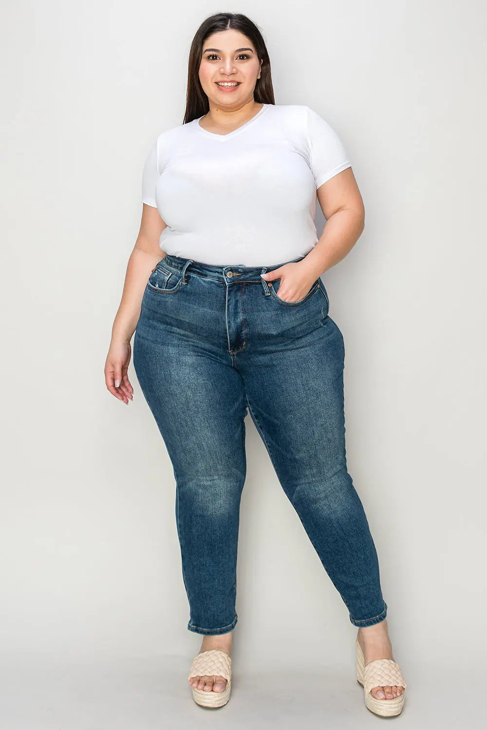 Judy Blue High-Waist Tummy Control Slim Jeans - Whispering Desires Shoppe