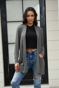 Basic Bae Open-Front Long Cardigan with Pockets - Whispering Desires Shoppe