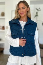 Double Take Pocketed Snap-Front Vest Coat - Whispering Desires Shoppe