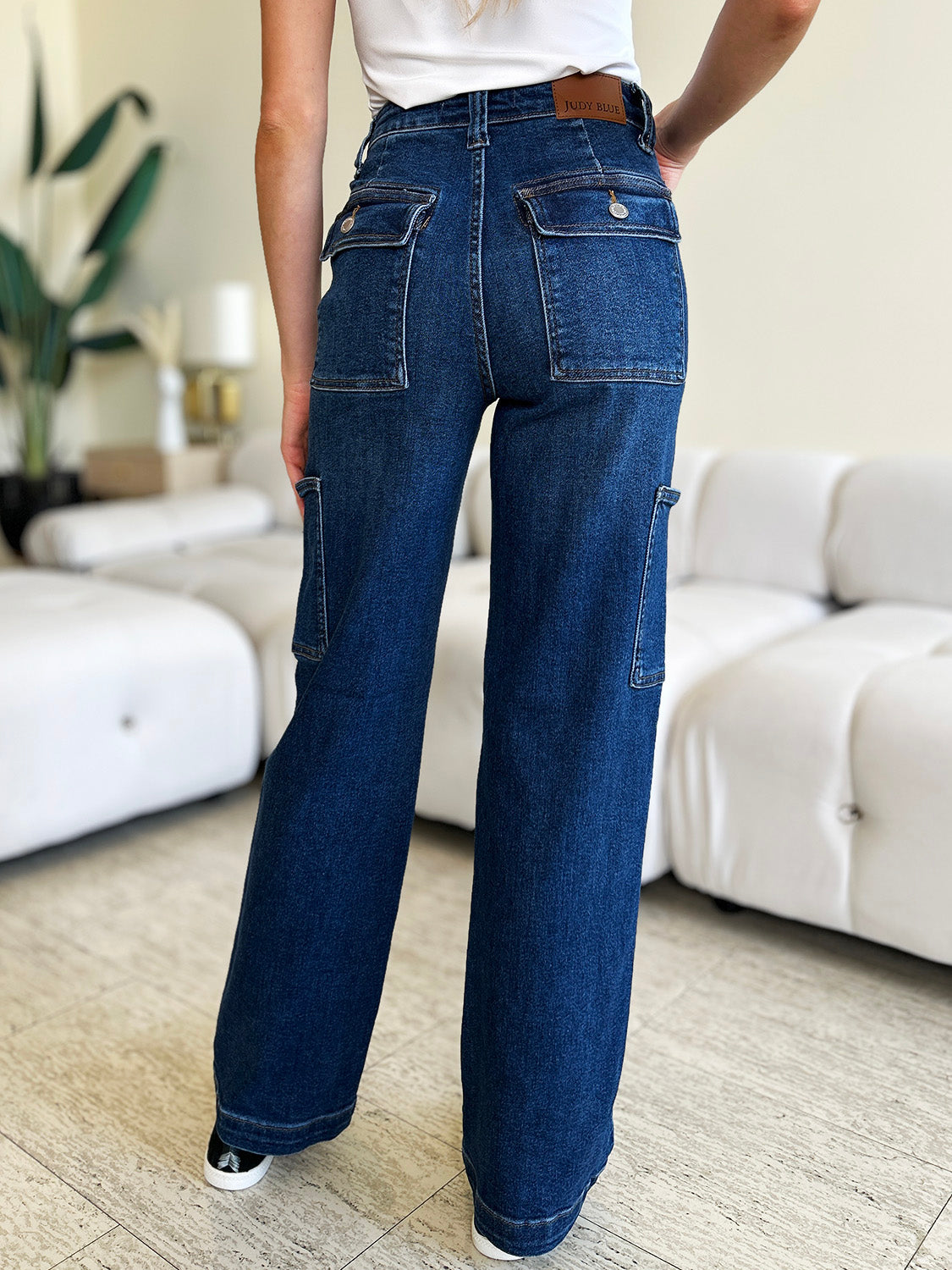 Judy Blue High Waist Straight Cargo Jeans - Whispering Desires Shoppe