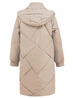 Long Sleeve Longline Hooded Winter Coat with Pockets - Whispering Desires Shoppe