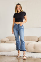 Judy Blue Release-Hem Cropped Bootcut Jeans - Whispering Desires Shoppe