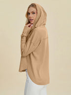Double Take High-Low Dropped-Shoulder Hoodie - Whispering Desires Shoppe