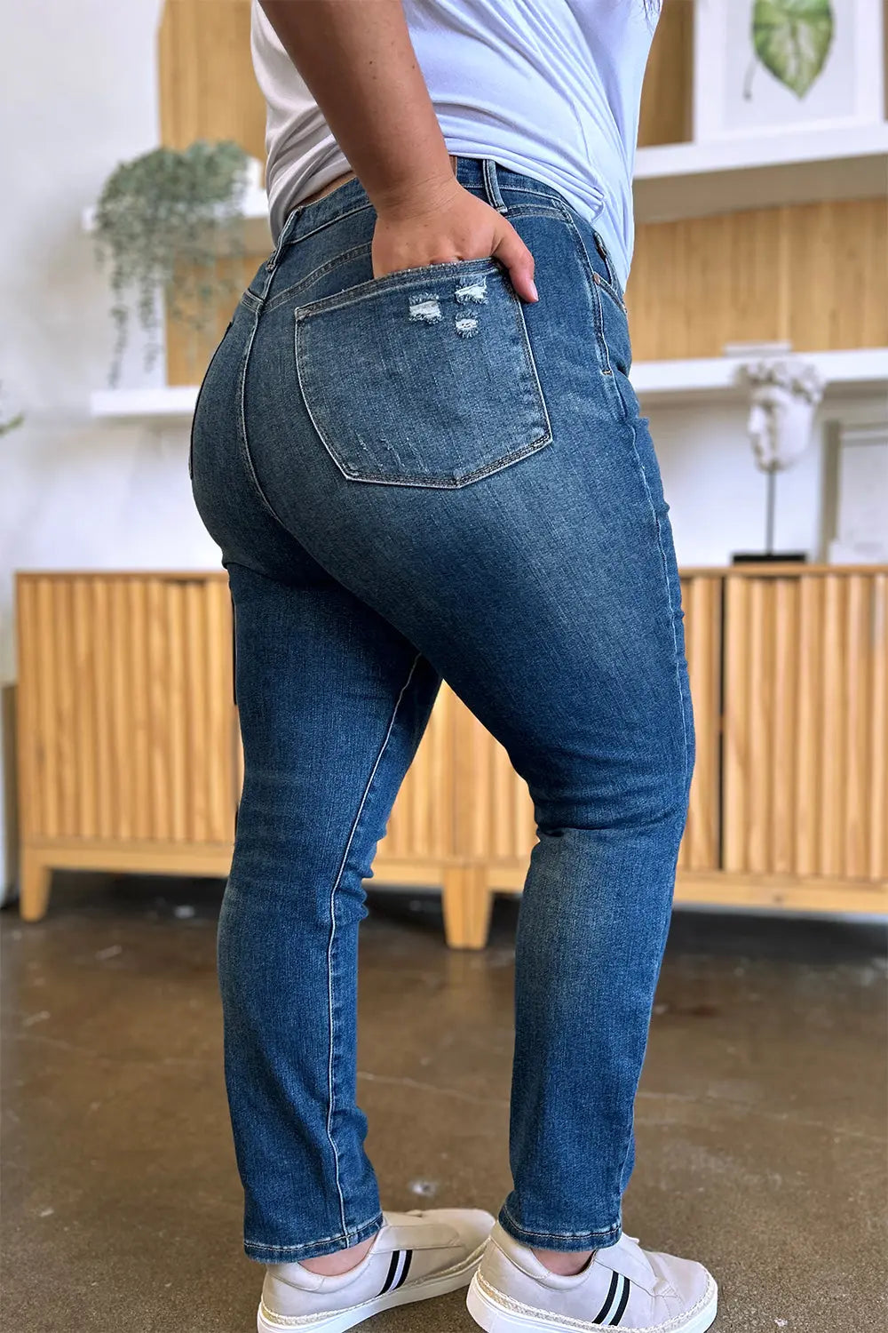 Judy Blue High-Waist Tummy Control Slim Jeans - Whispering Desires Shoppe