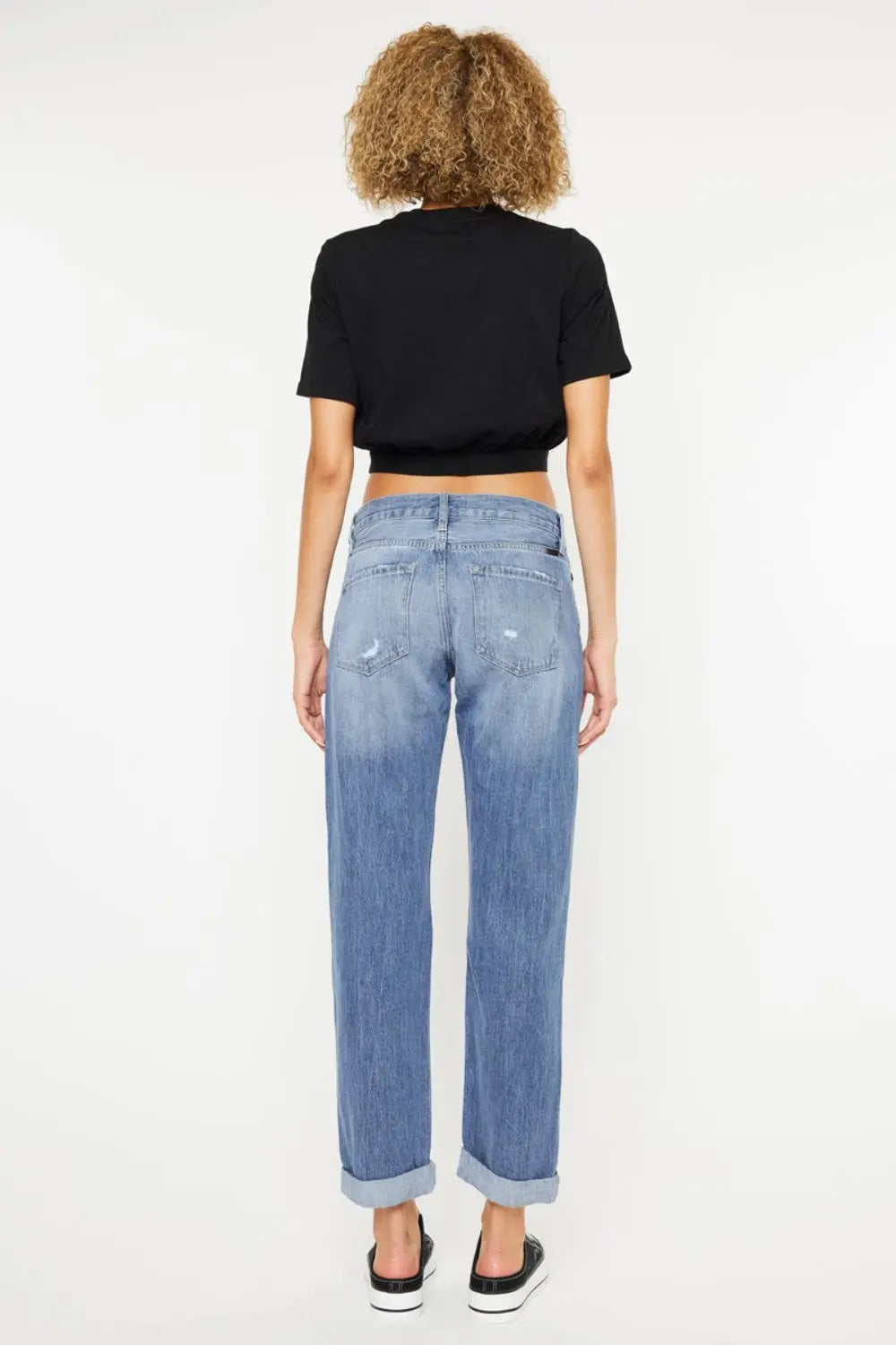 Kancan Mid-Rise Distressed Straight Jeans - Whispering Desires Shoppe