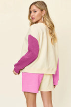 Double Take Drop Shoulder Top & Pocketed Shorts Set - Whispering Desires Shoppe