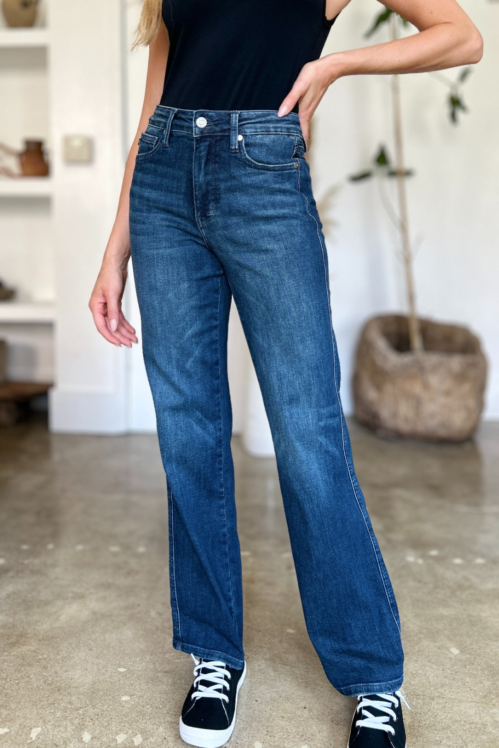 Judy Blue Full-Size Tummy Control Straight Jeans - Whispering Desires Shoppe
