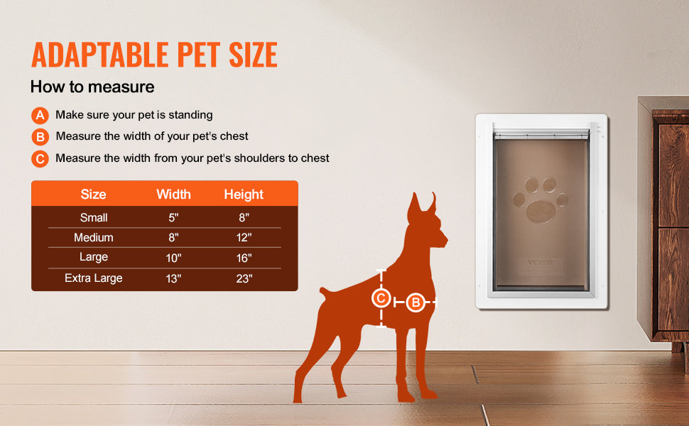 SucceBuy Pet Door Metal Frame with Lock and 3-Flap System Weatherproof Doggy Door Easy to Install in Interior or Exterior Walls Whispering Desires Shoppe