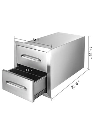 SucceBuy Stainless-Steel Outdoor BBQ Kitchen Drawers