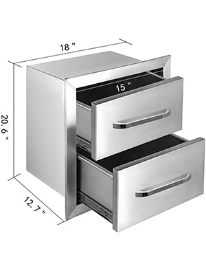SucceBuy Stainless-Steel Outdoor BBQ Kitchen Drawers