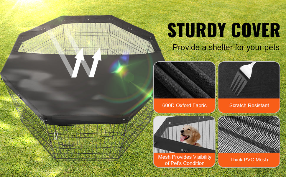 VEVOR Eight-Panel Dog Playpen with Fabric Cover