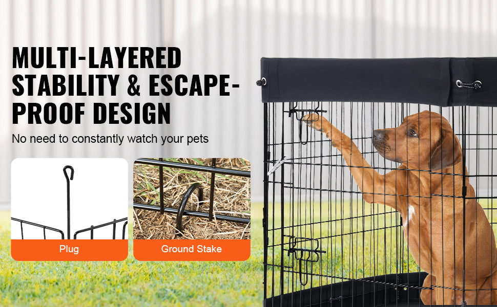 VEVOR Eight-Panel Dog Playpen with Fabric Cover