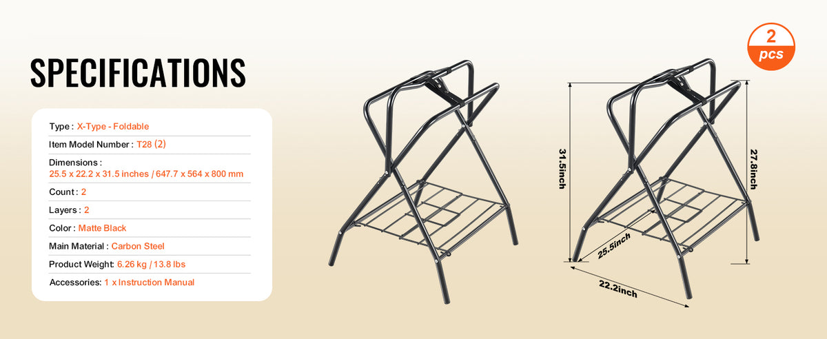 SucceBuy Folding Steel Saddle Rack