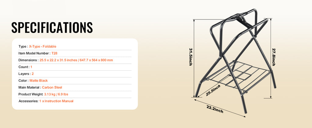 SucceBuy Folding Steel Saddle Rack