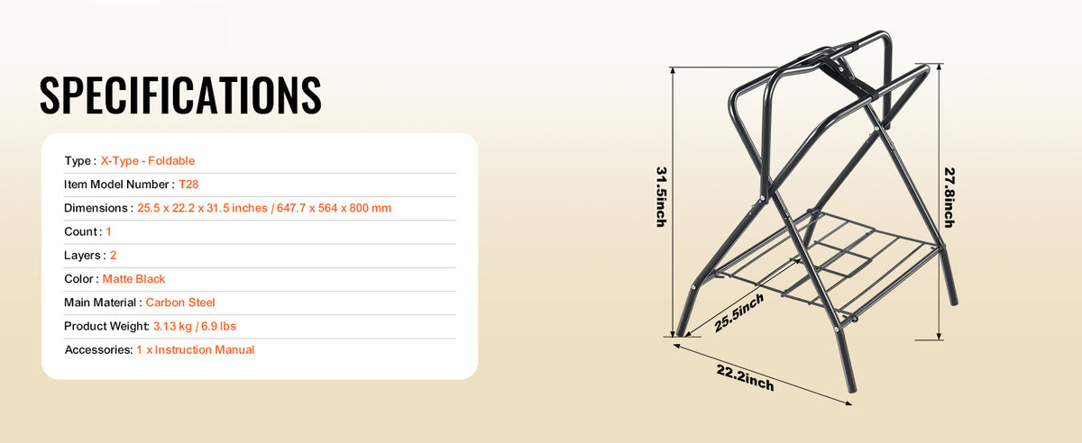 SucceBuy Folding Steel Saddle Rack