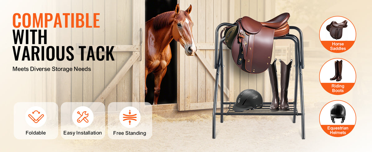 SucceBuy Folding Steel Saddle Rack