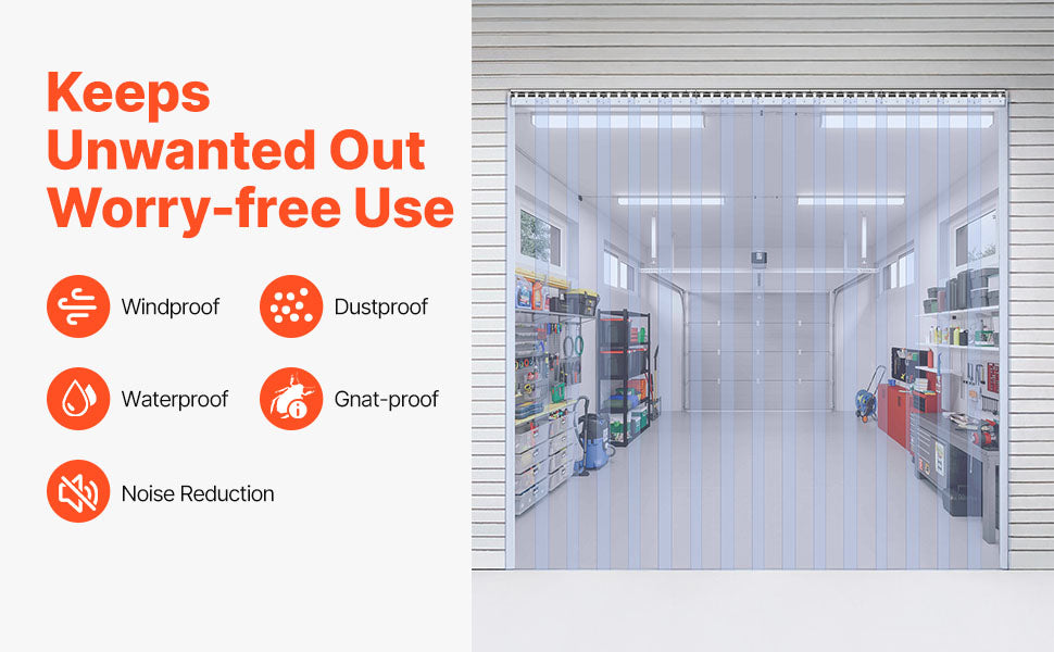 SucceBuy 84" x 42" Clear PVC Strip Door Curtain