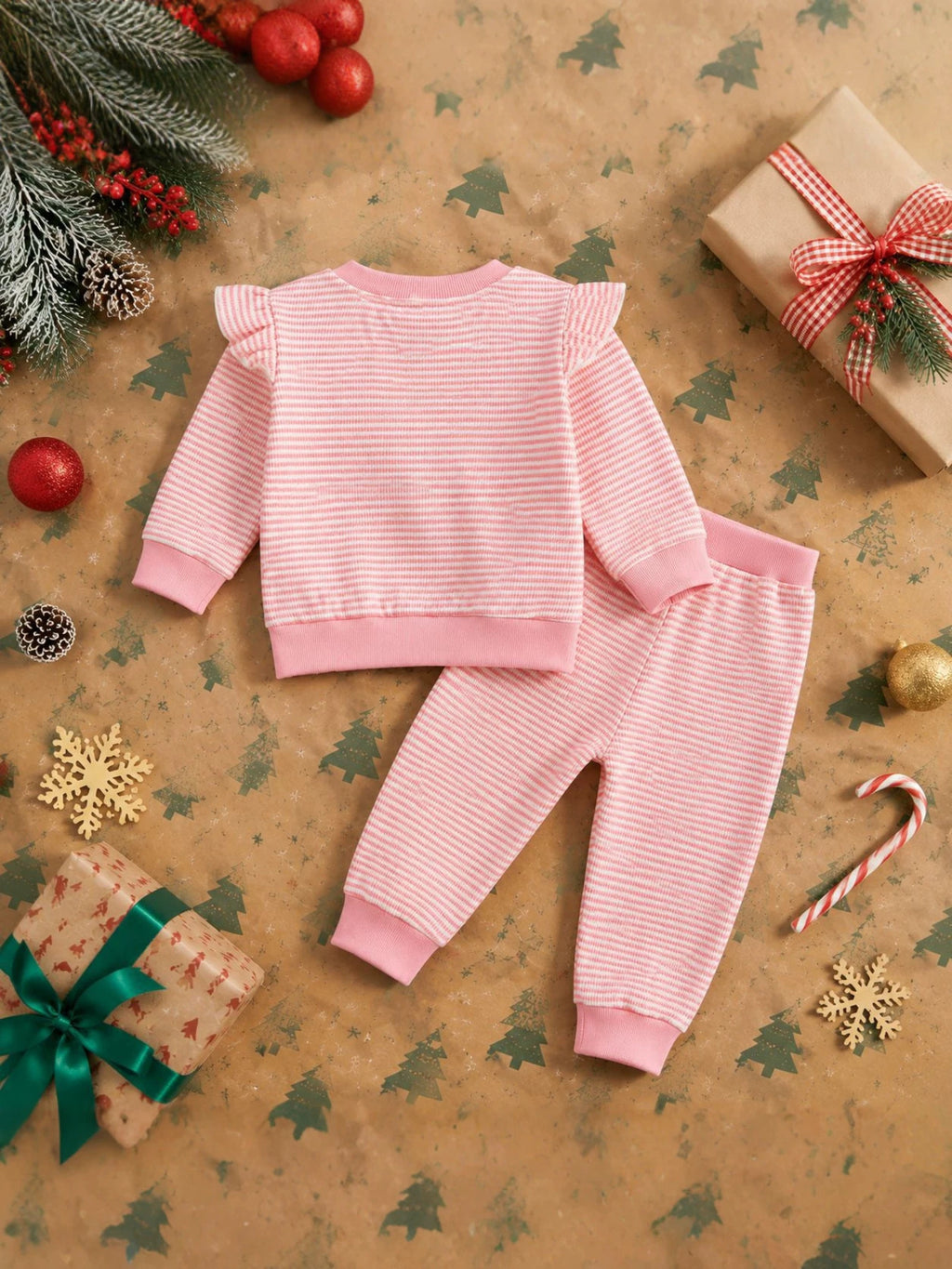 Christmas Tree Ruffle Pajama Set