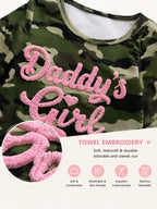 Daddy's Girl camo baby jumpsuit and bow hat set