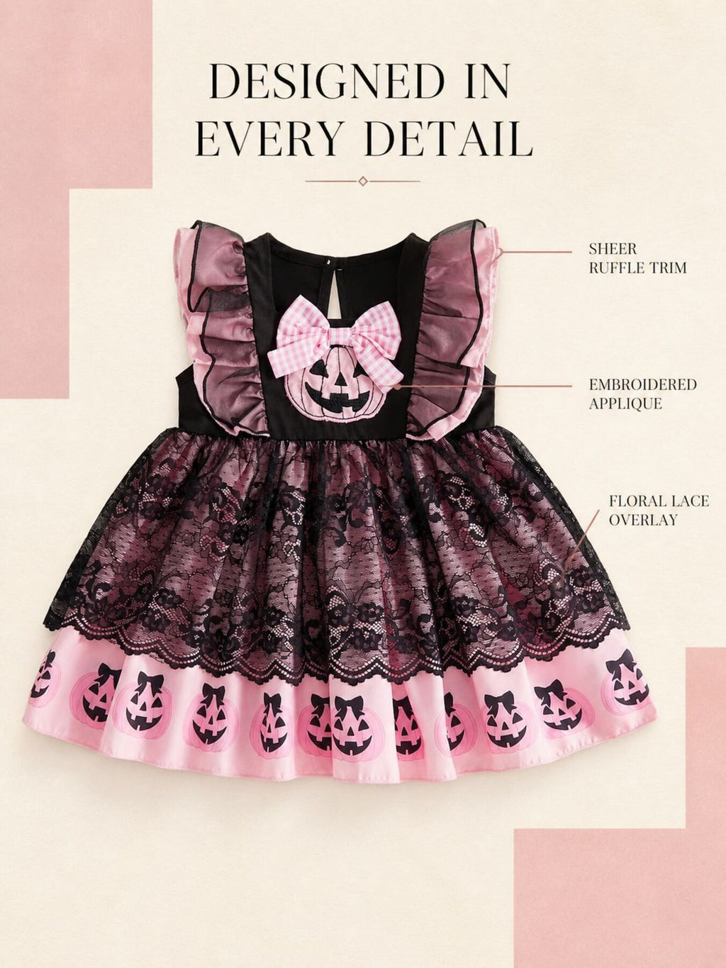 Halloween Pumpkin Lace & Ruffle Dress image 4