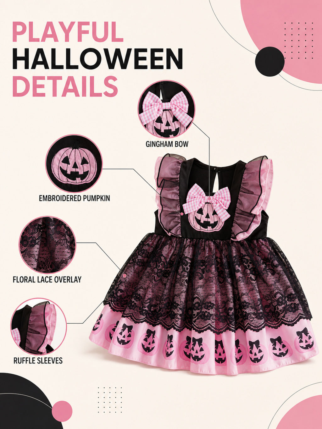 Halloween Pumpkin Lace & Ruffle Dress image 5