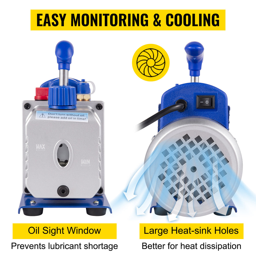 SucceBuy 3 CFM HVAC Vacuum Pump & Manifold Gauge Kit