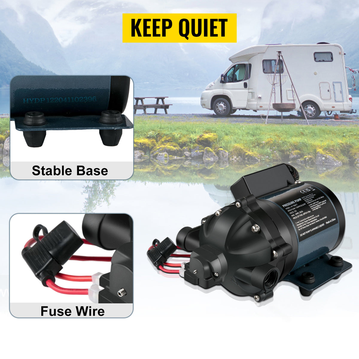 SucceBuy 12V 7 GPM RV & Marine Washdown Pump